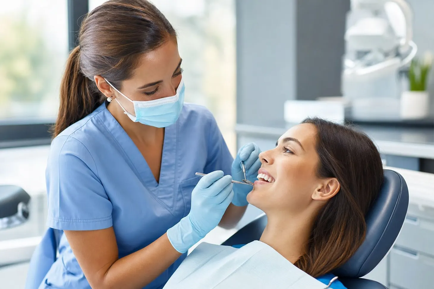 Dentist performing restorative treatment